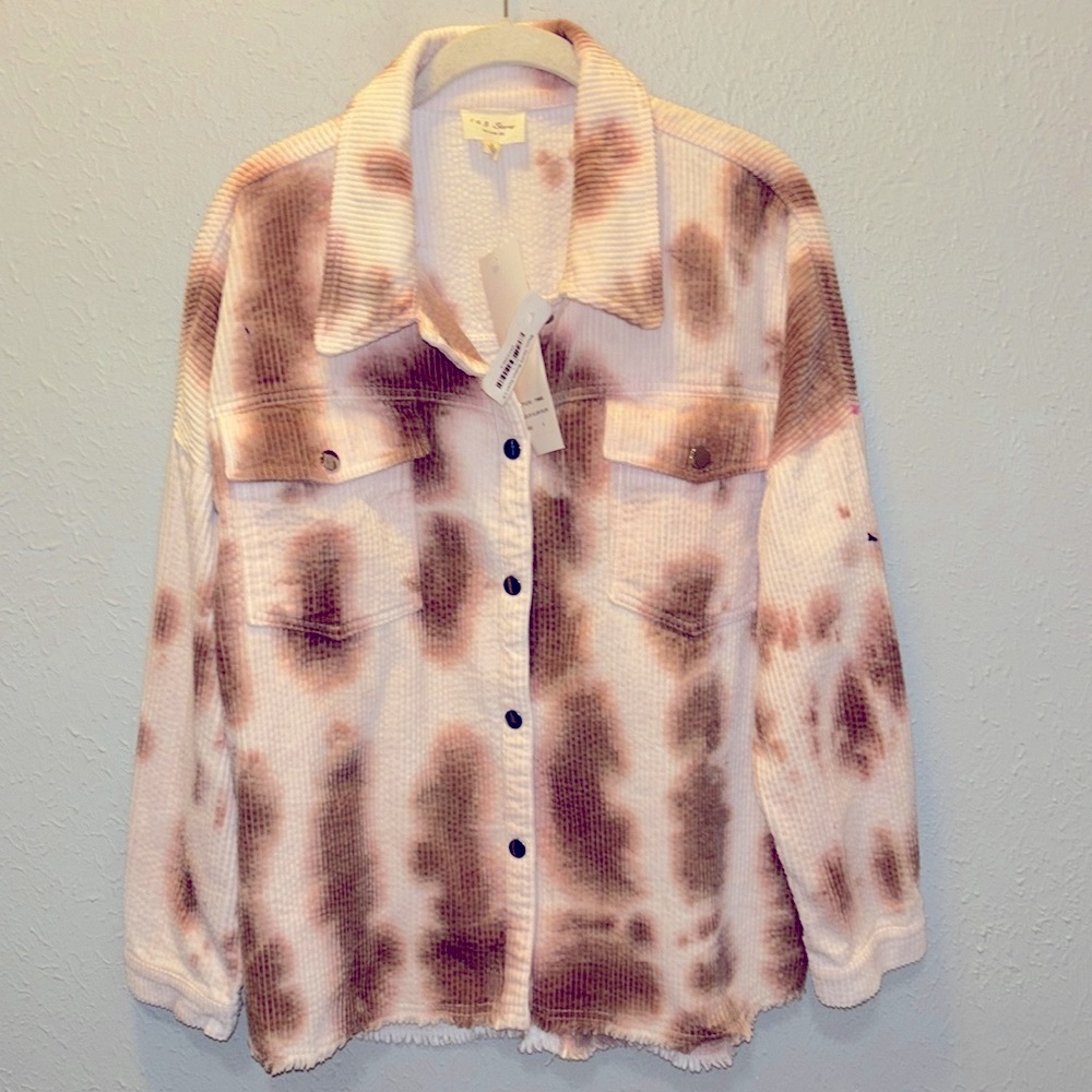 143 Story Corduroy Shacket Shirt Boutique Button Up Long Sleeve Size Small NWT